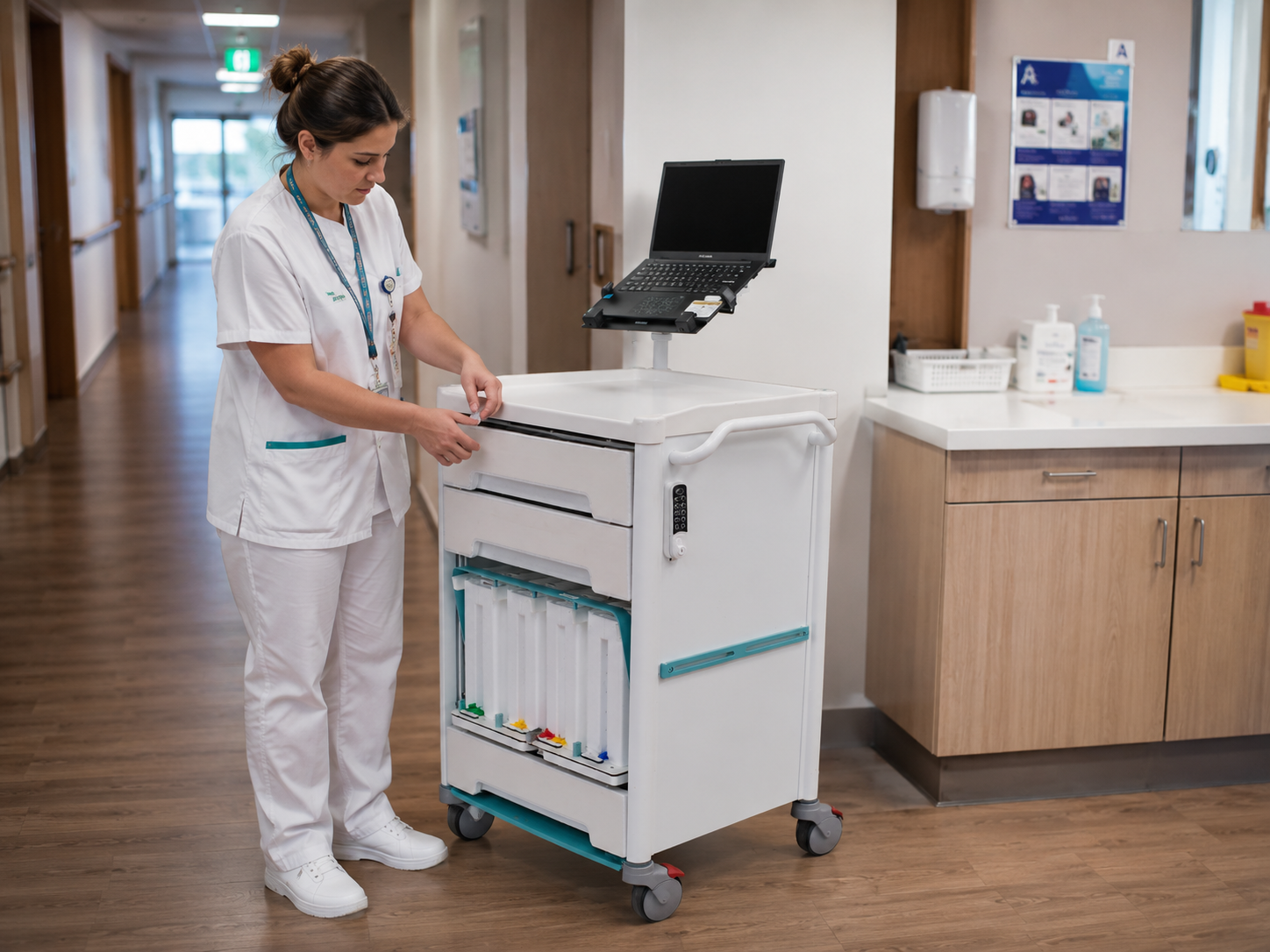 Distribution Oréus avec une infirmière